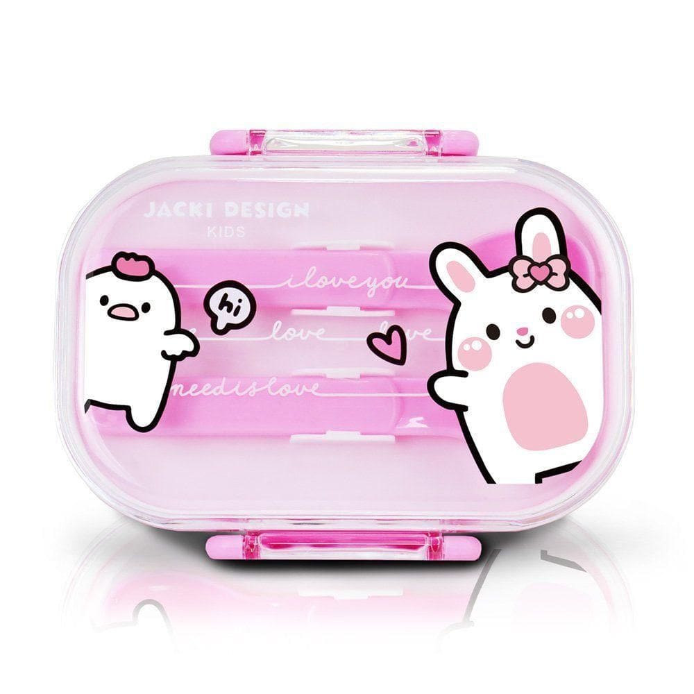 Pote Para Lanche De 2 Andares Amiguinhos 400 Ml - Jacki Design Coelho Rosa