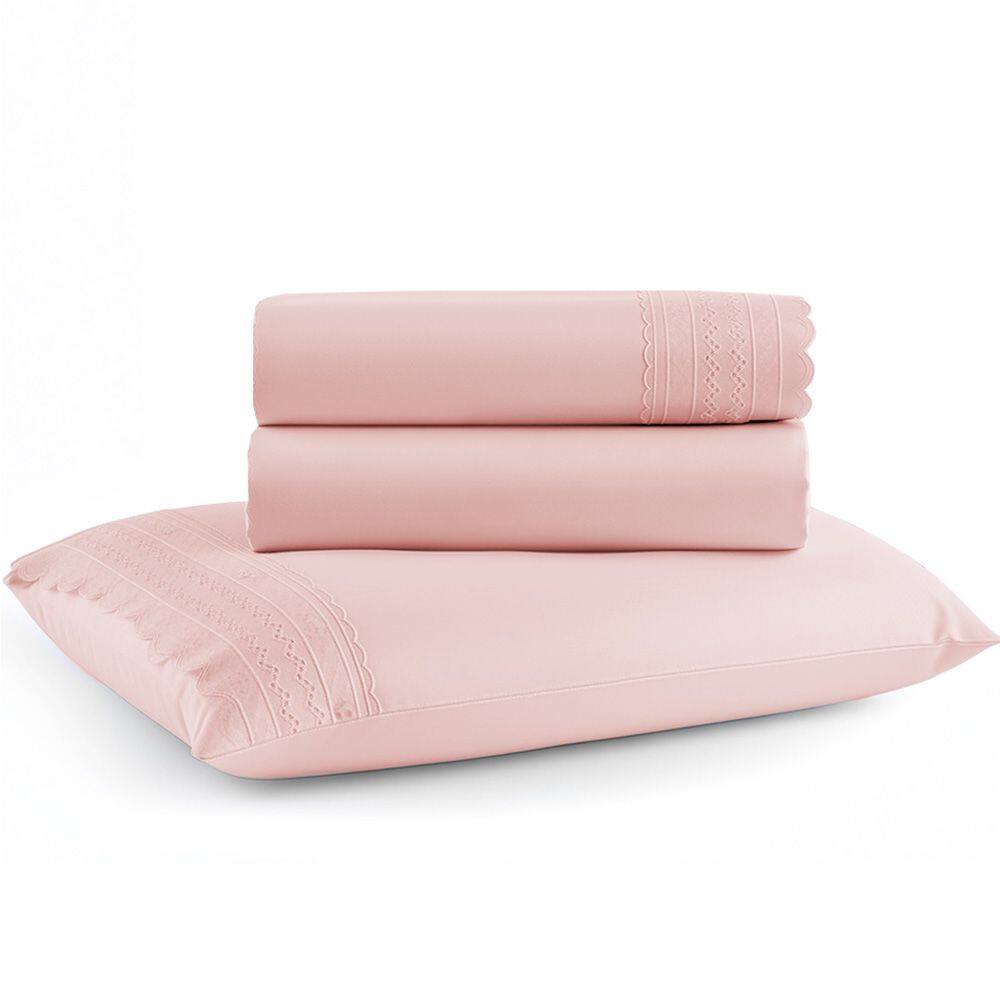 Jogo de Cama Lençol Solteiro Micro Percal 300 fios com 3 Peças Premium- BF Colchões