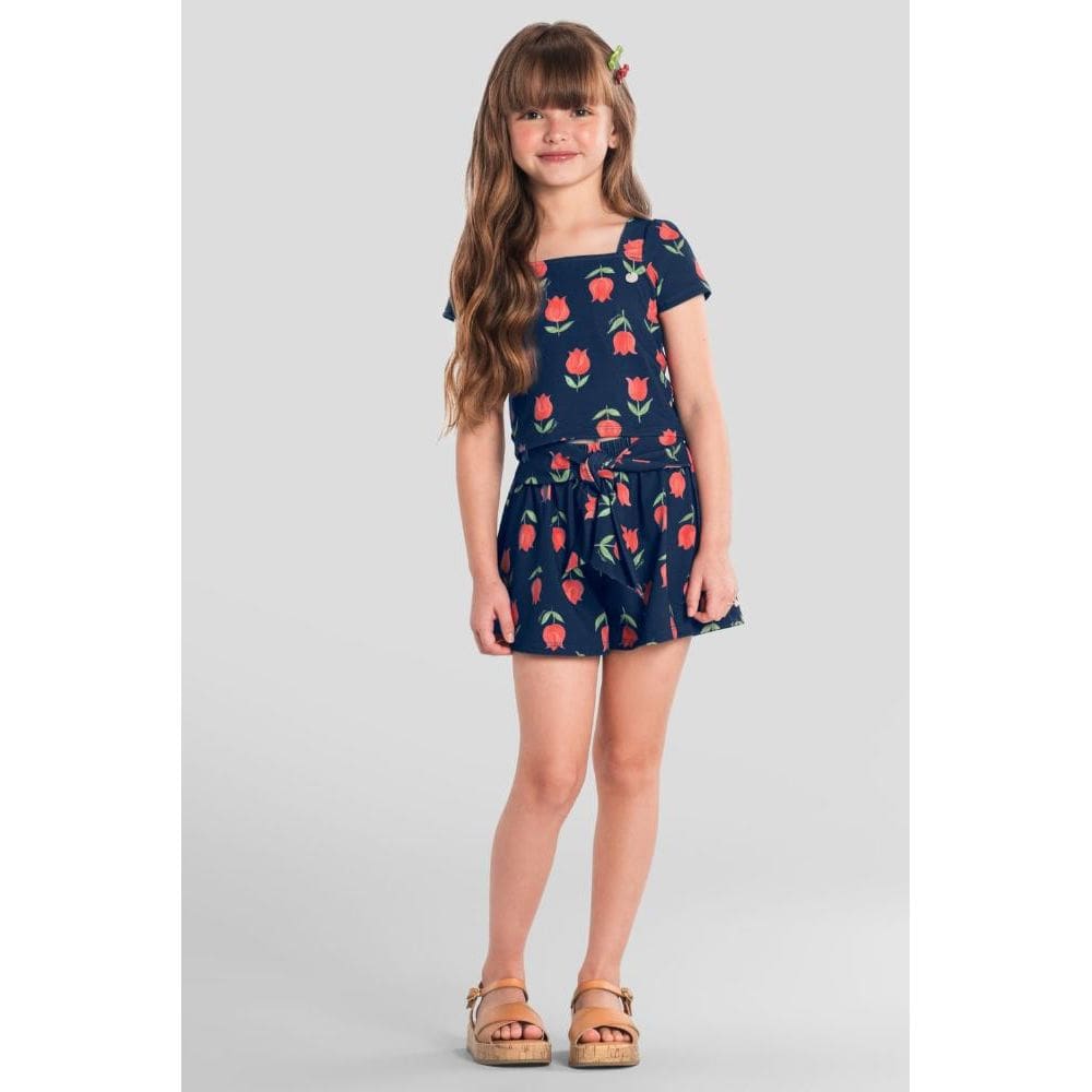 Conjunto infantil menina florido Mundi