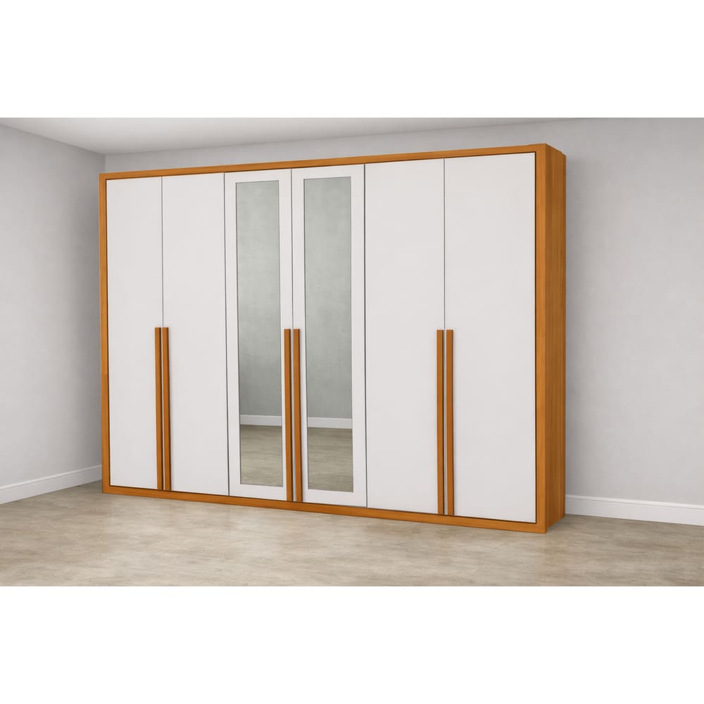 Guarda Roupa 6 Portas 6 Gav com espelho Living -Grand Line