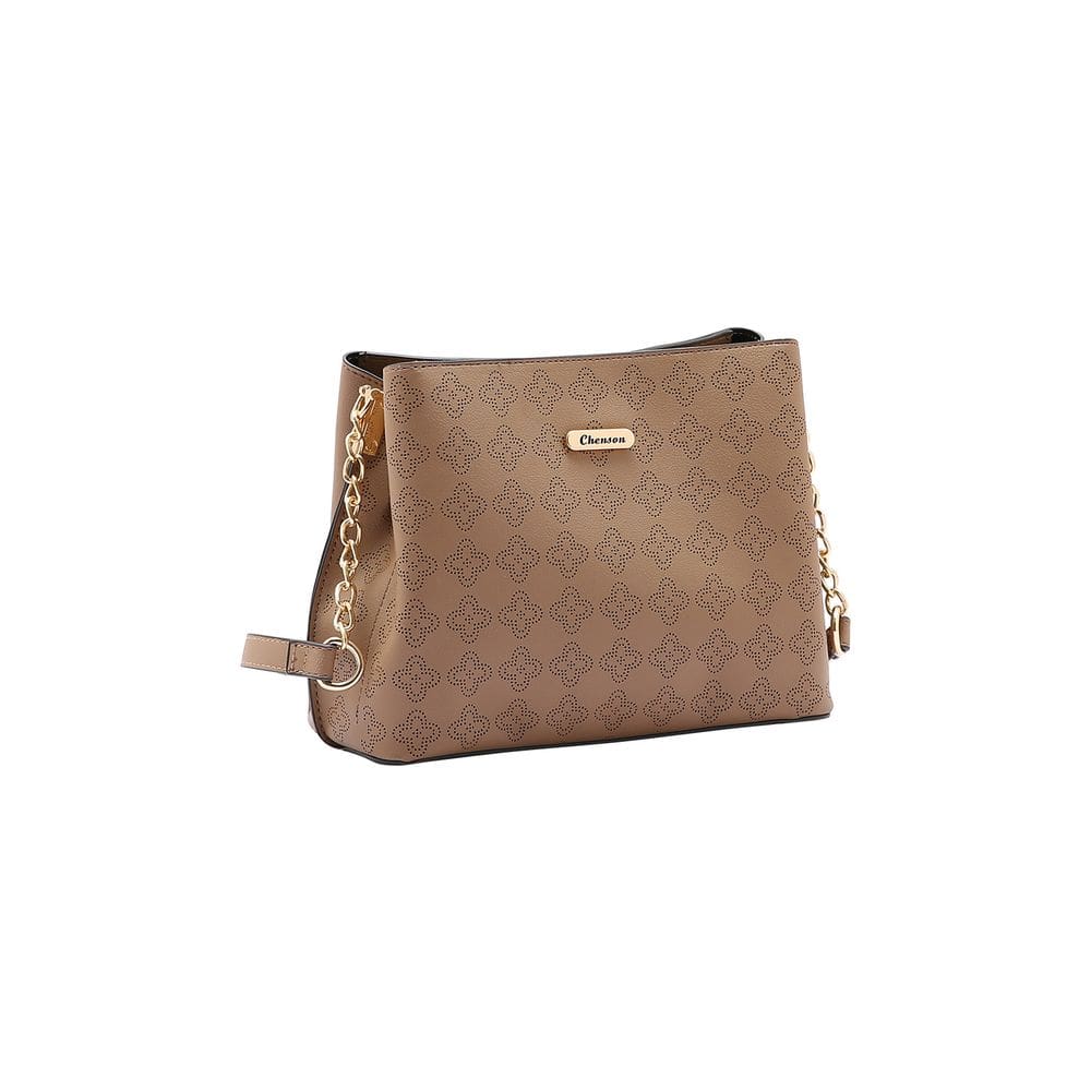 Bolsa Feminina Chenson Transversal Perfurada Natural