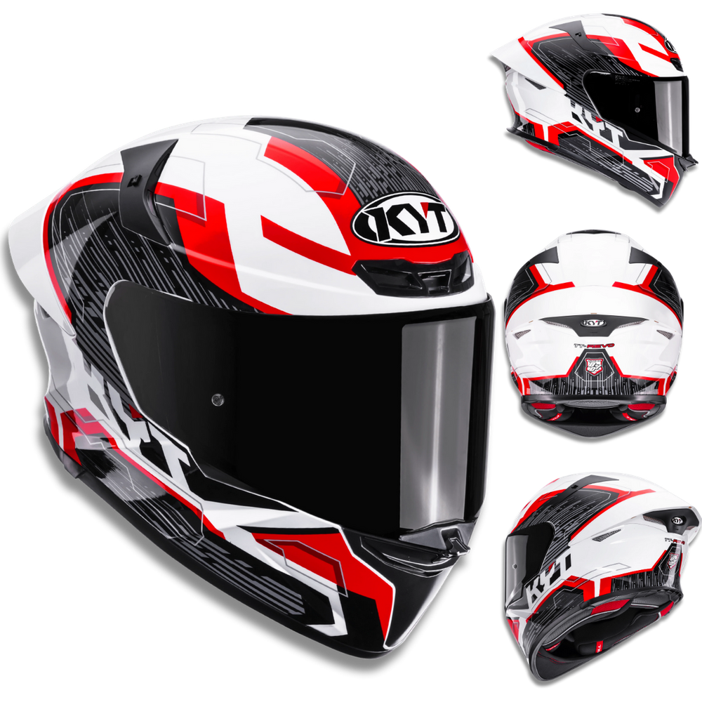 Capacete KYT TT Revo Speeding Branco Vermelho