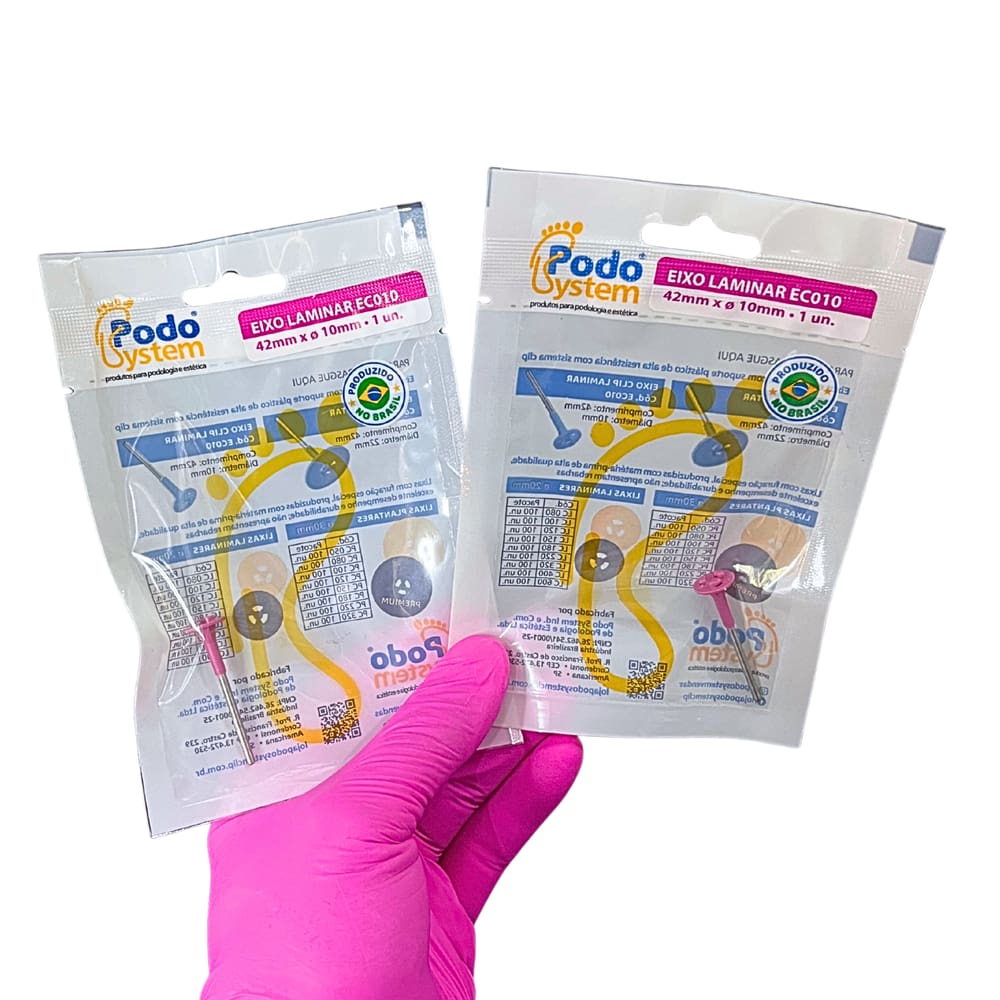 Mandril Laminar Rosa PodoSystem – Kit com 2 Unidades – Sistema 3 Furos