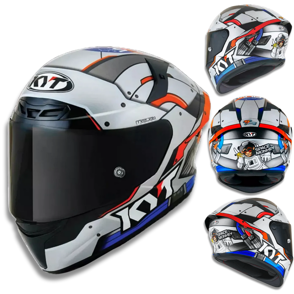 Capacete KYT TT Course Space Monkey Azul