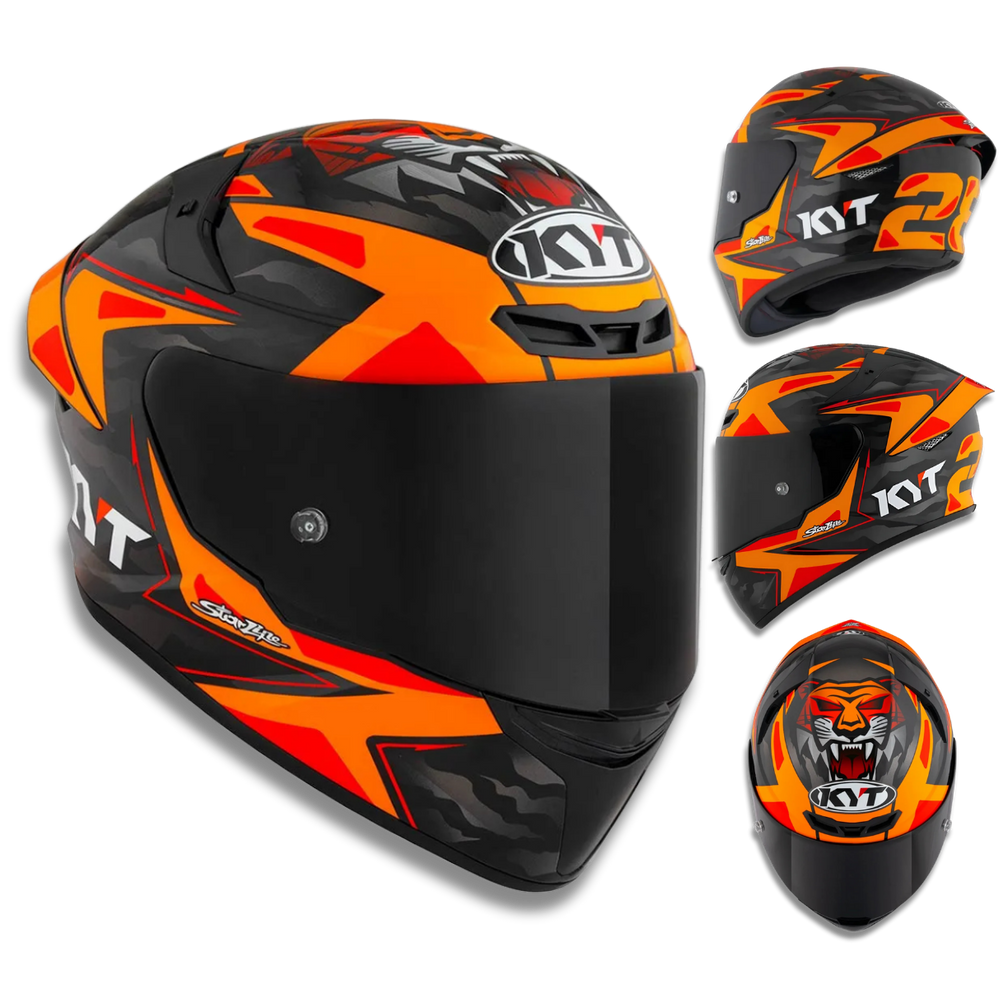 Capacete KYT TT Course Antonelli 2022 Preto e Laranja