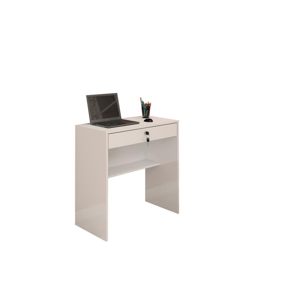 Mesa Escrivaninha Home Office 1 Gaveta com Chave Andorinha 72cm Branco - JCM Móveis