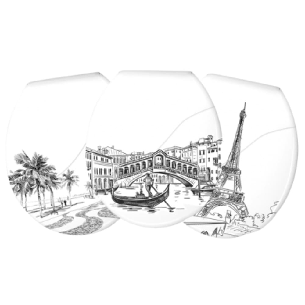 Kit Bellart Tampa Assento Sanitária Decorado Turítico Almofadado Para Banheiro Durín