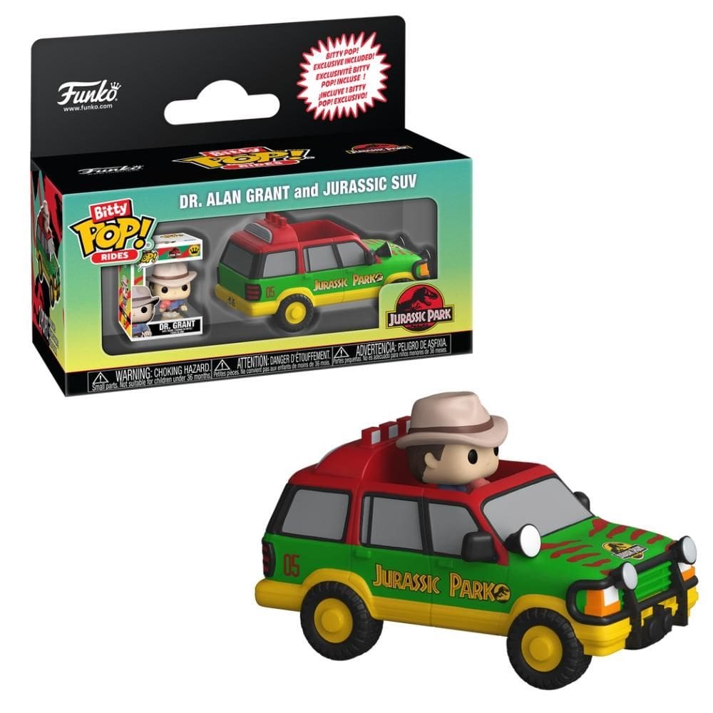 Bitty Pop! Rides Jurassic Park Dr. Alan Grant e Jurassic SUV