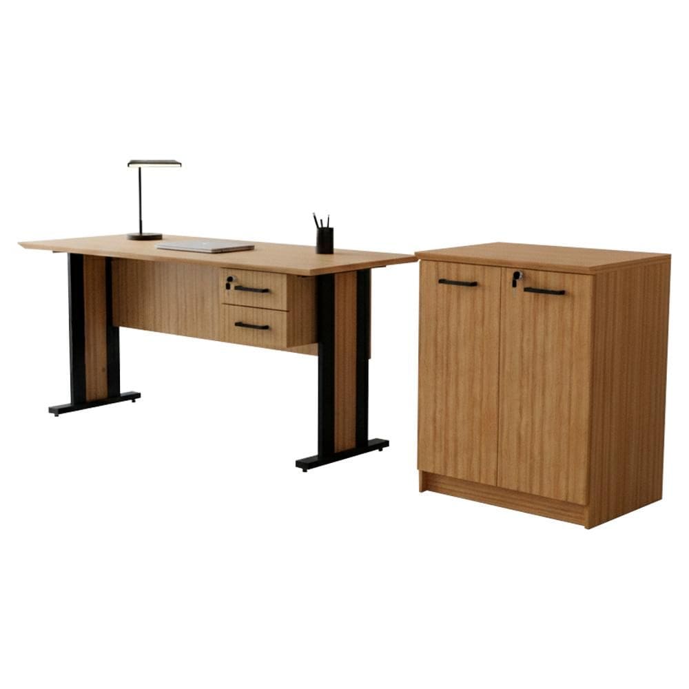 Mesa de Escritorio 2 Gavetas Balcao 2 Portas Para Escritorio Tecno Mobili