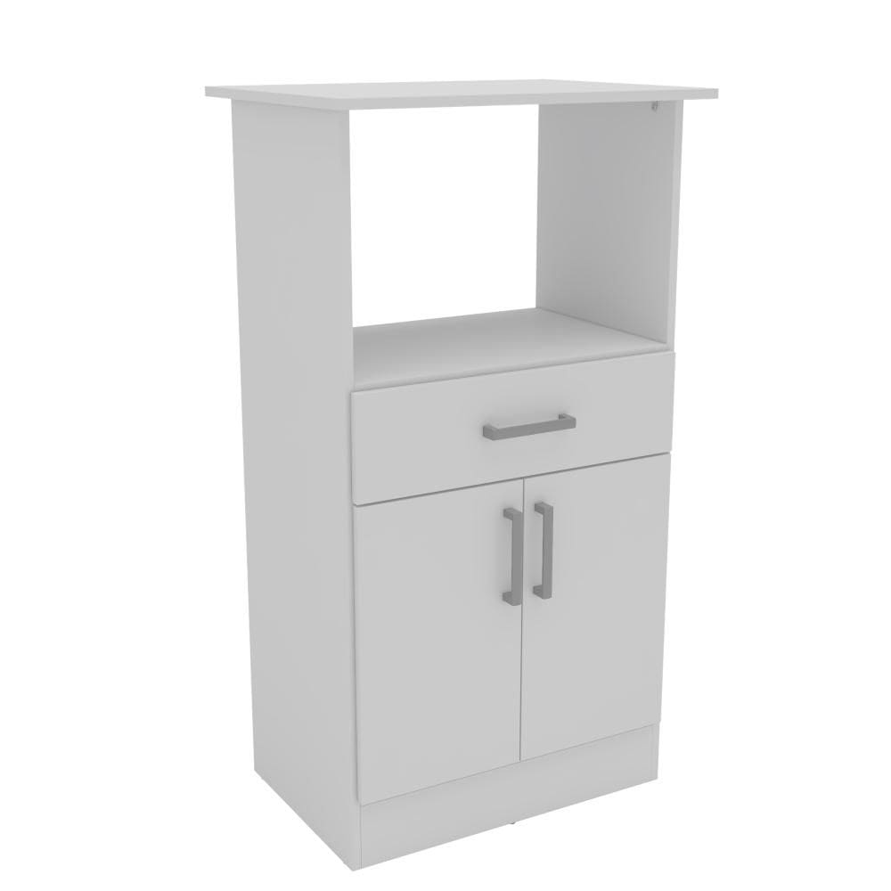 Balcão Armário Multiuso para Forno 2 Portas 1 Gaveta 50cm Cor Branco - Mademóvel