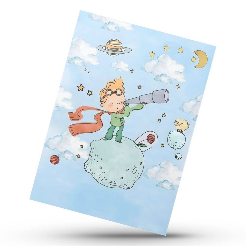 Placa Quadro Metal Pequeno Príncipe Decoração Bebê