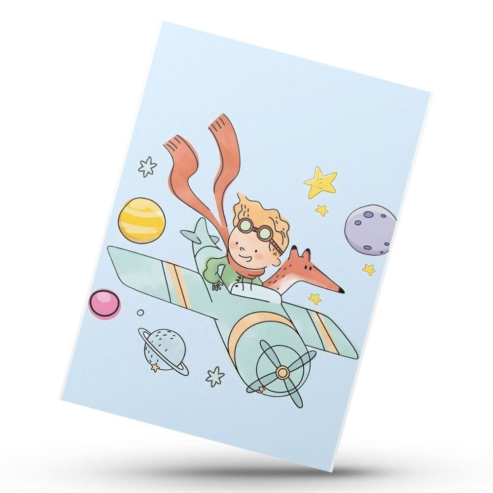 Placa Quadro Metal Infantil Tema Pequeno Príncipe