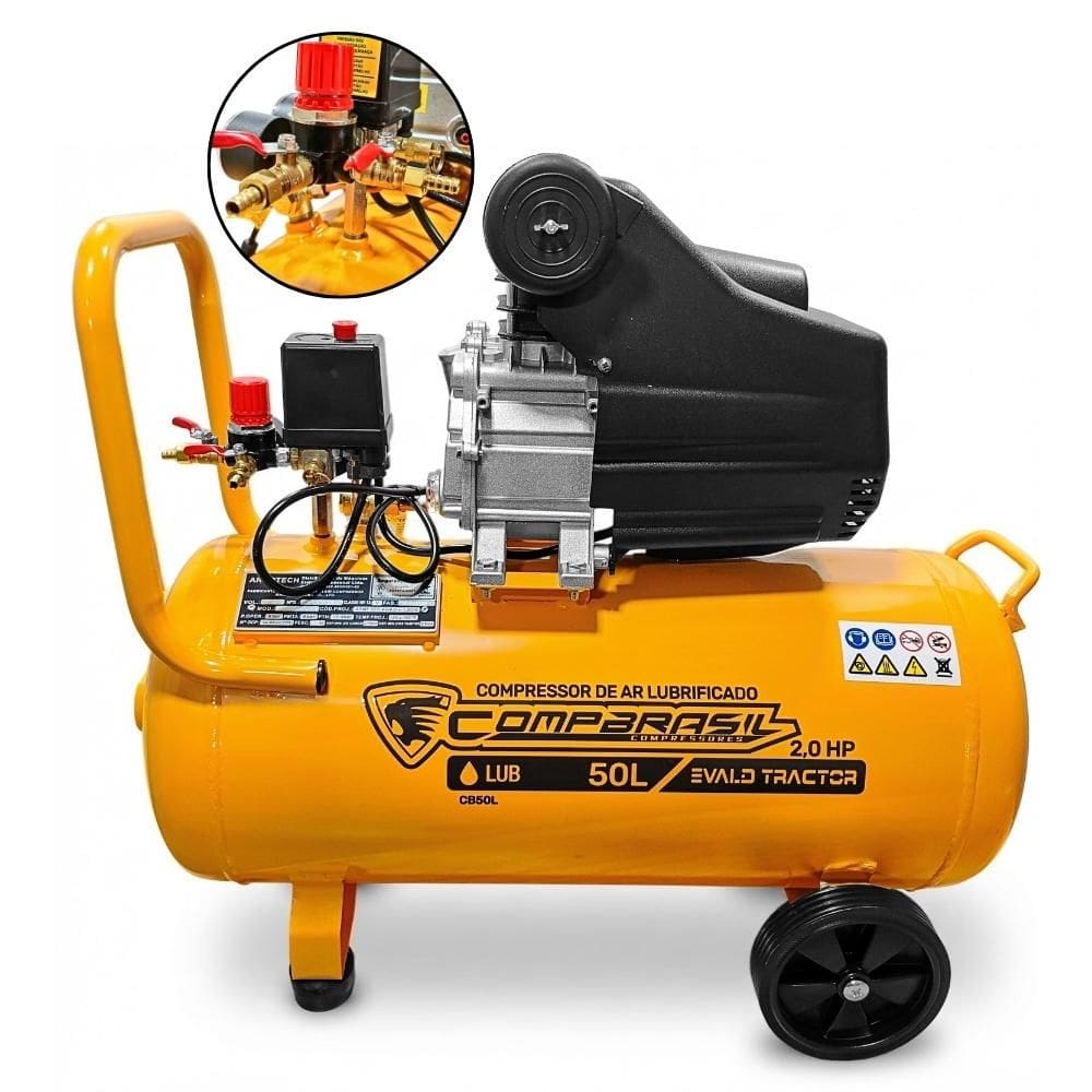 Compressor Port. Lub 8,6 PES 2,0HP 50L EVALD TRACTOR COMPBRASIL