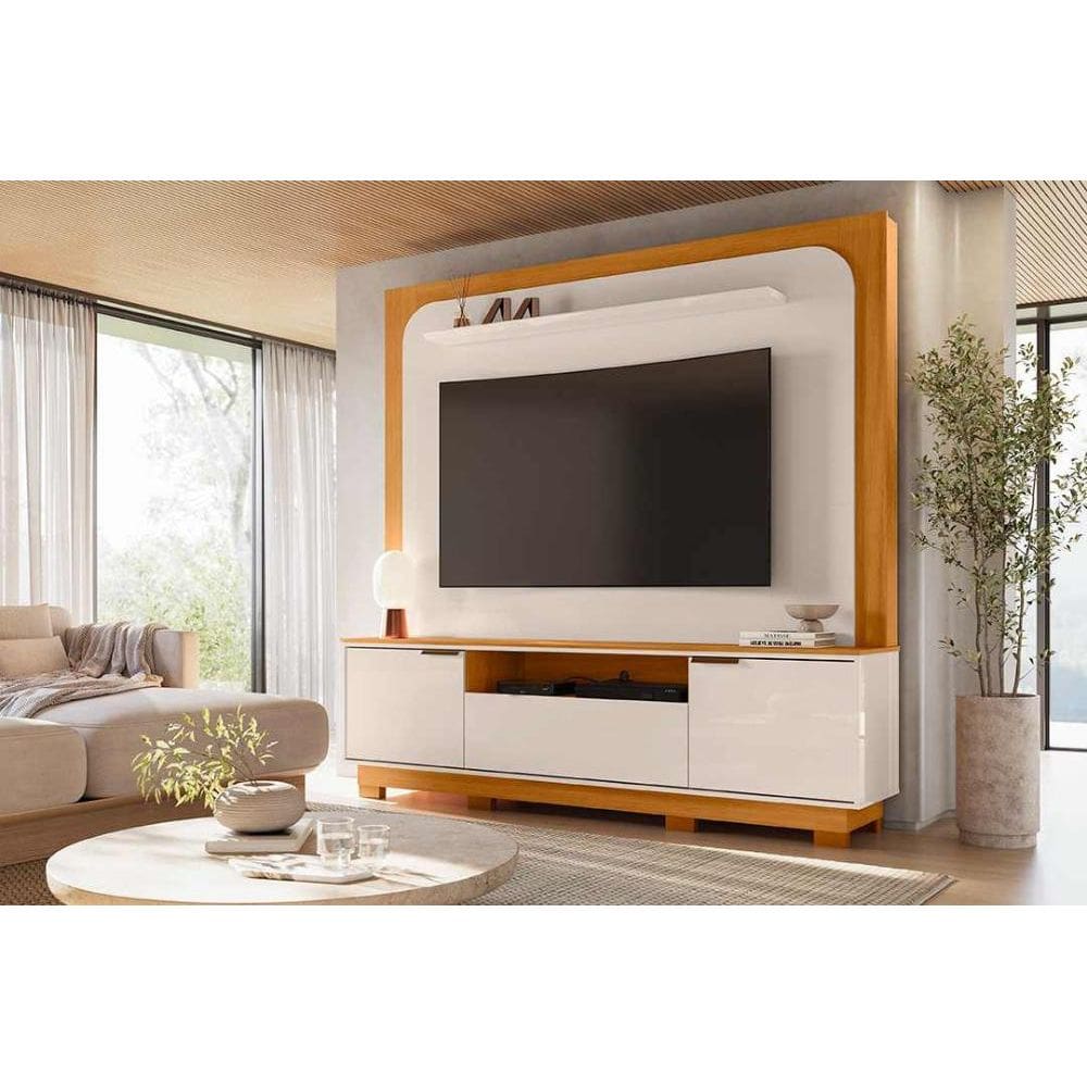 Home Theater Nilo para TV de até 75 polegadas (Com Pés) - Cinamomo Off White - Madetec