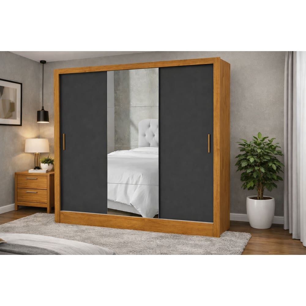 Guarda Roupa com espelho e 3 Portas Sapphire -Grand Line