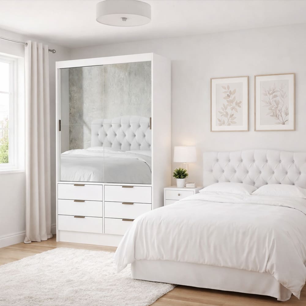 Guarda Roupa 6 Gavetas 2 Portas Espelhado Sunset-Grand Line