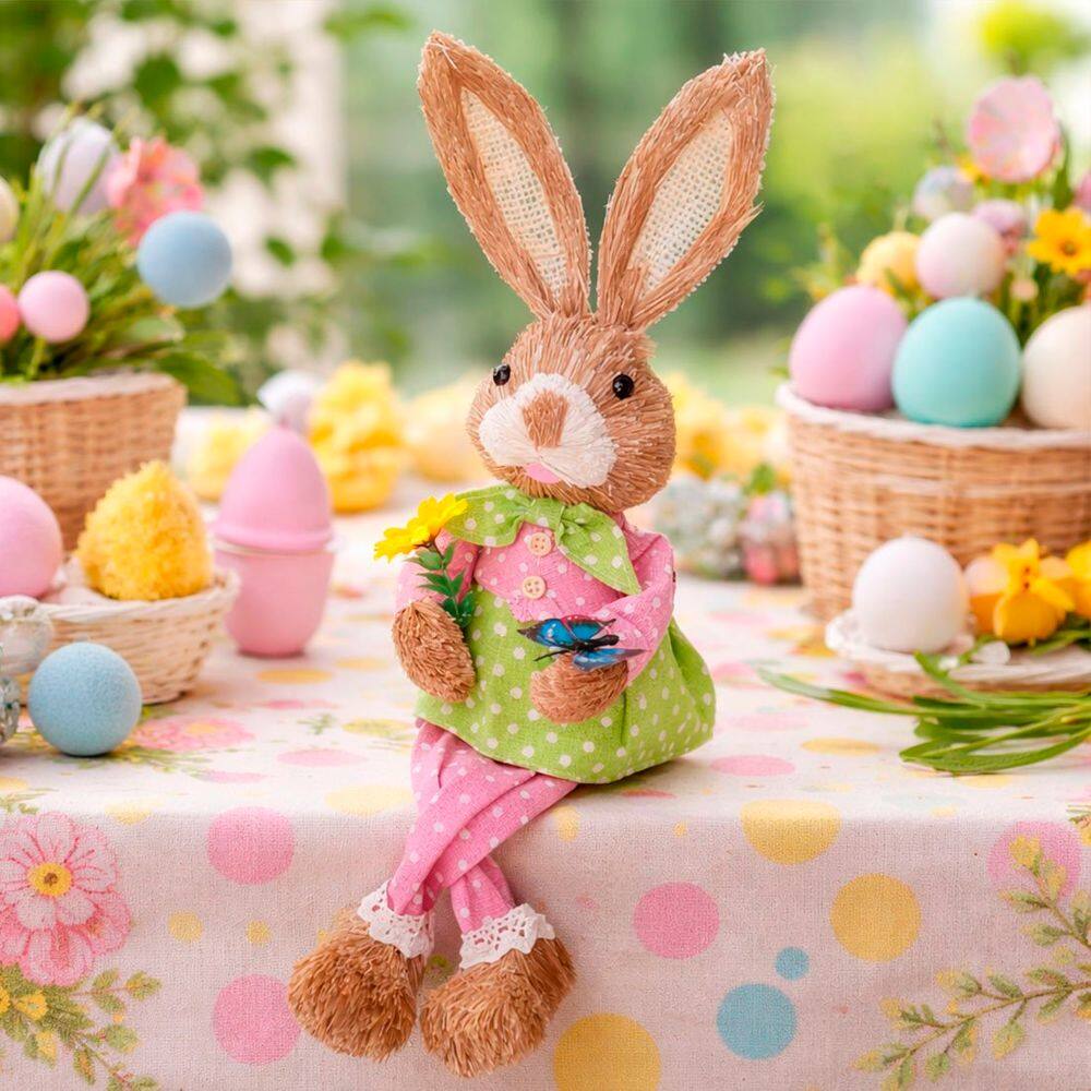 Boneco Coelho Cenoura Pernas Mole Decoração Páscoa De 45cm
