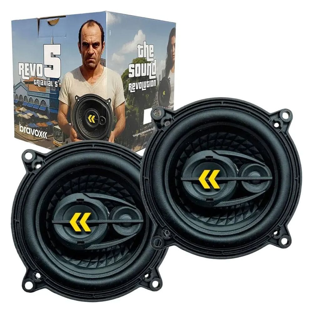 Kit Bravox Alto Falante Revo 5” Pol Triaxial 140w rms par