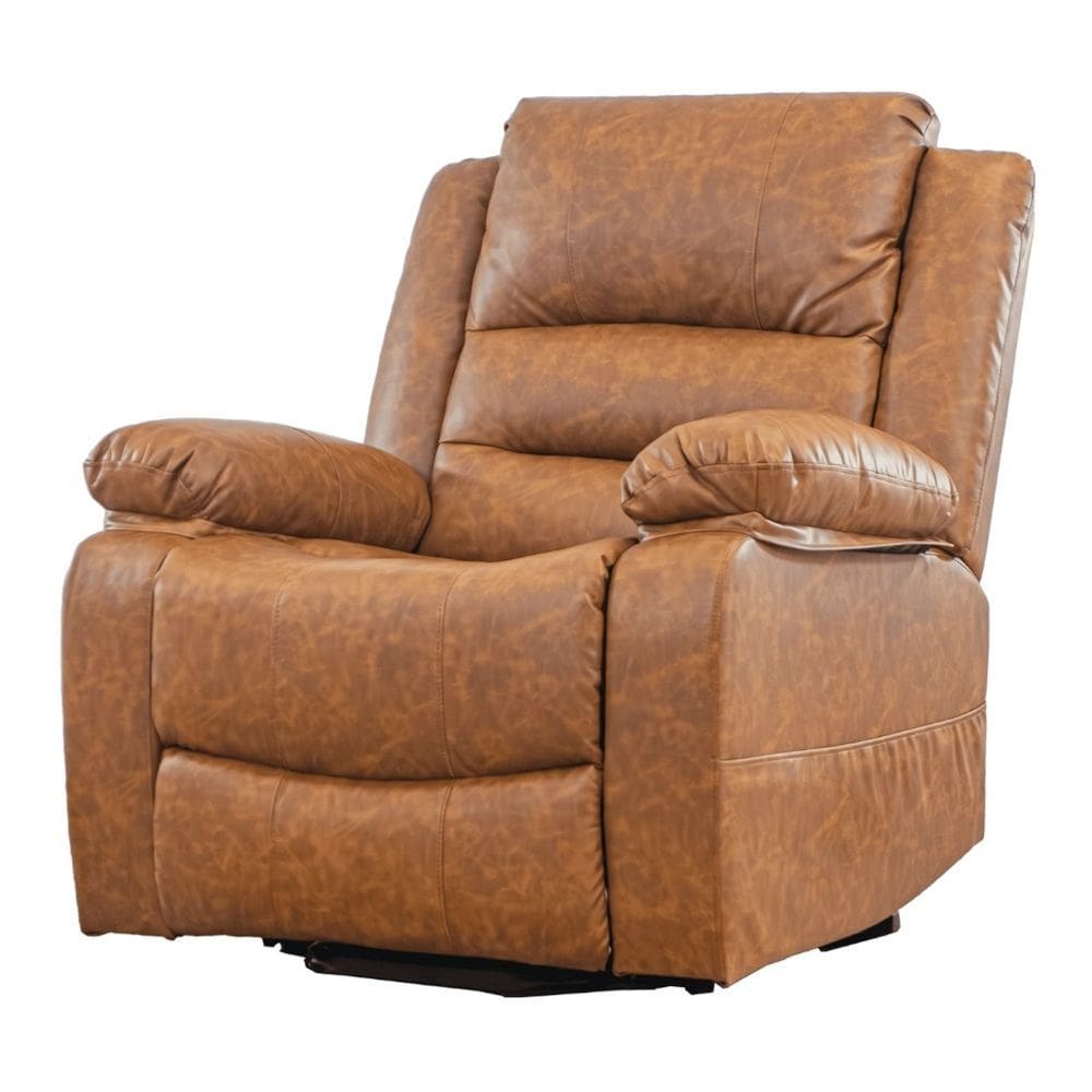 Poltrona Massagem Reclinável Levita Domi Design Power Lift PU Marrom Mesclado com Apoio para os Pés