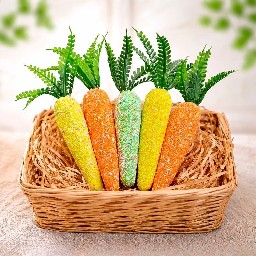 Enfeite Decorativo Cenourinhas Cenoura Páscoa 14cm Kit 20pçs