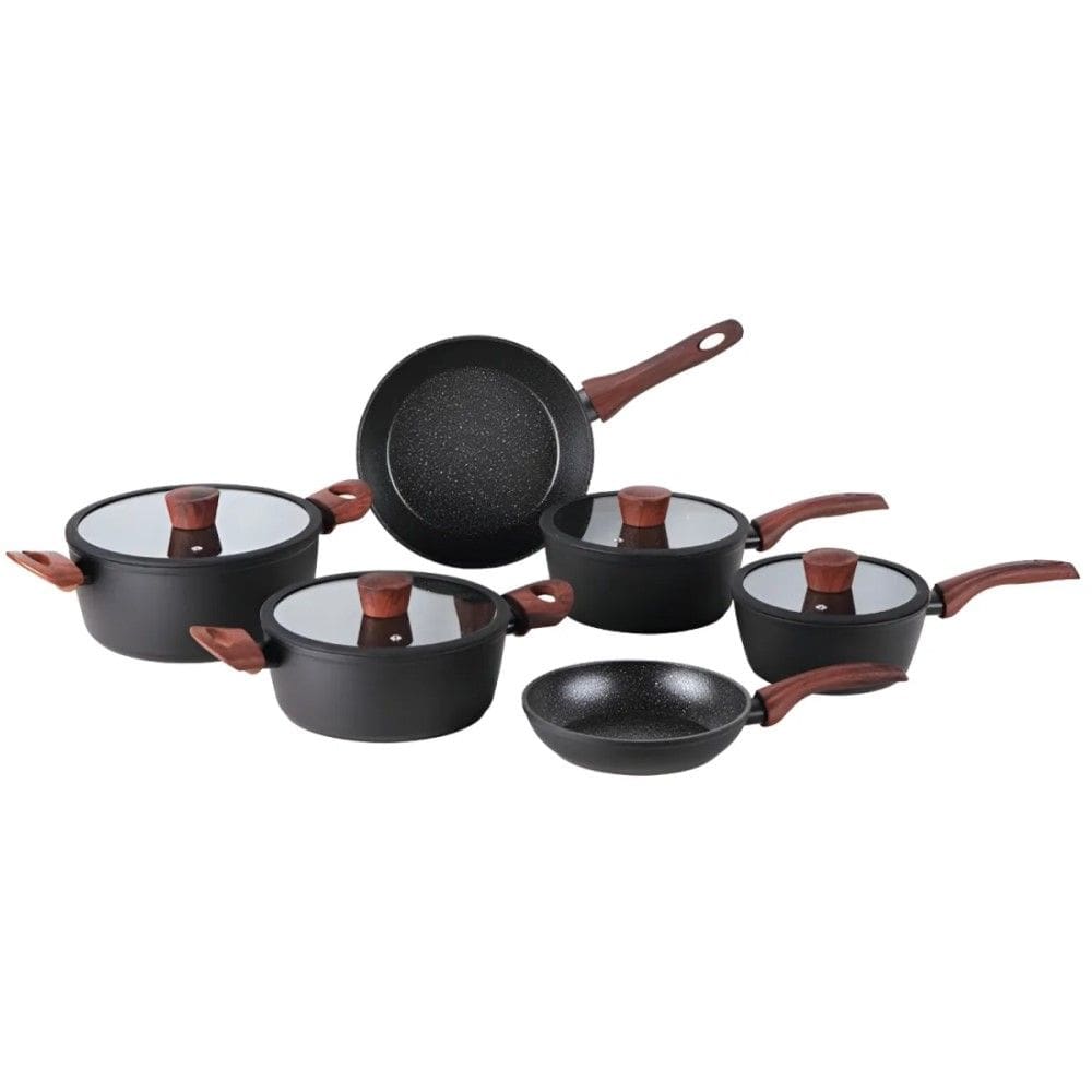 Jogo de Panelas Indução 6 Peças Preta em Alumínio e Revestimento Cerâmico Antiaderente Sirius Brinox