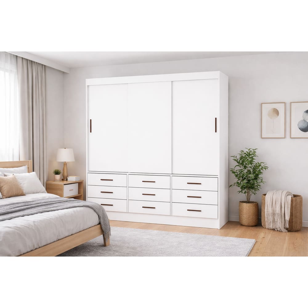 Guarda Roupa 9 Gavetas 3 Portas Sunset-Grand Line