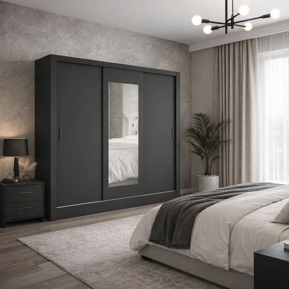 Guarda Roupa 3 Portas 3 Gav e Espelho Sapphire -Grand Line