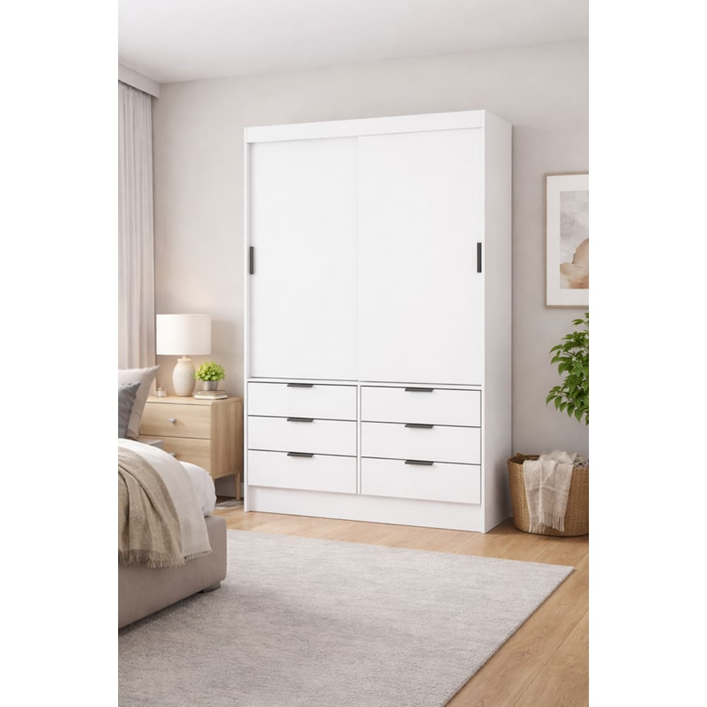 Guarda Roupa 6 Gavetas 2 Portas de correr Sunset-Grand Line