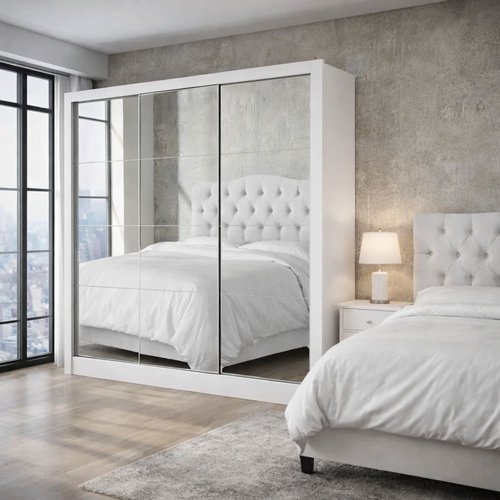 Guarda Roupa com 3 Portas Espelhadas  Sapphire -Grand Line