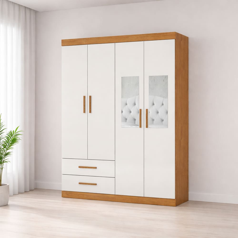 Guarda Roupa 4 Portas 2 Espelhos centrais Allure -Grand Line