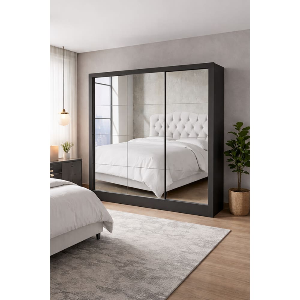 Guarda Roupa com 3 Portas Espelhadas  Sapphire -Grand Line