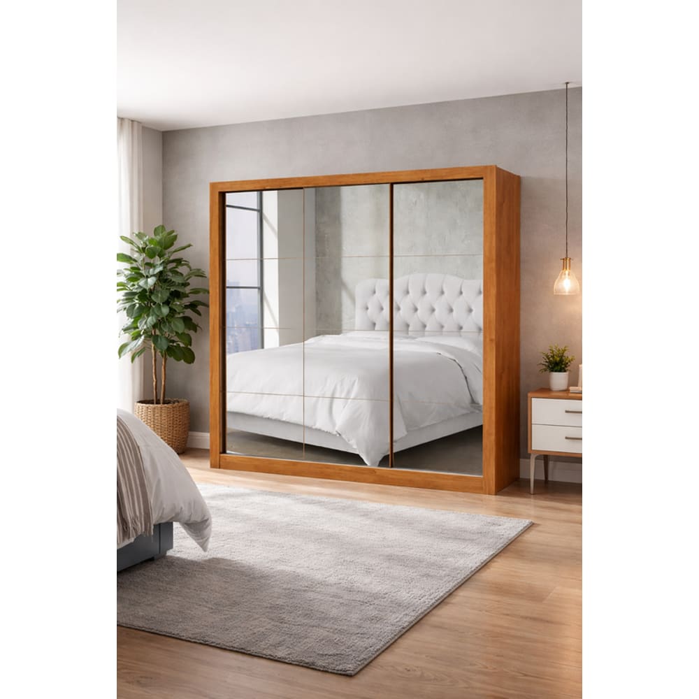 Guarda Roupa com 3 Portas Espelhadas  Sapphire -Grand Line