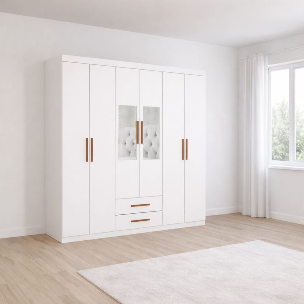 Guarda Roupa com 2 Espelhos e 6 Portas Platinum -Grand Line