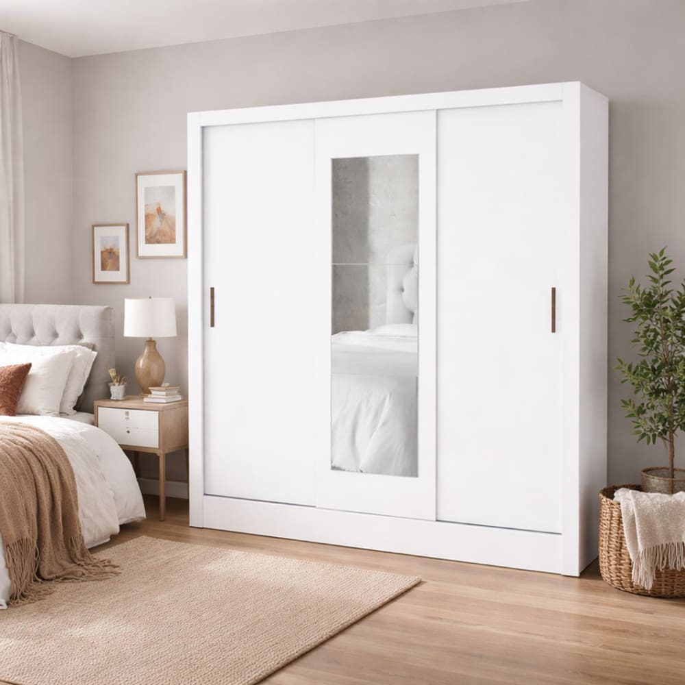 Guarda Roupa 3 Portas 3 Gav e Espelho Sapphire -Grand Line