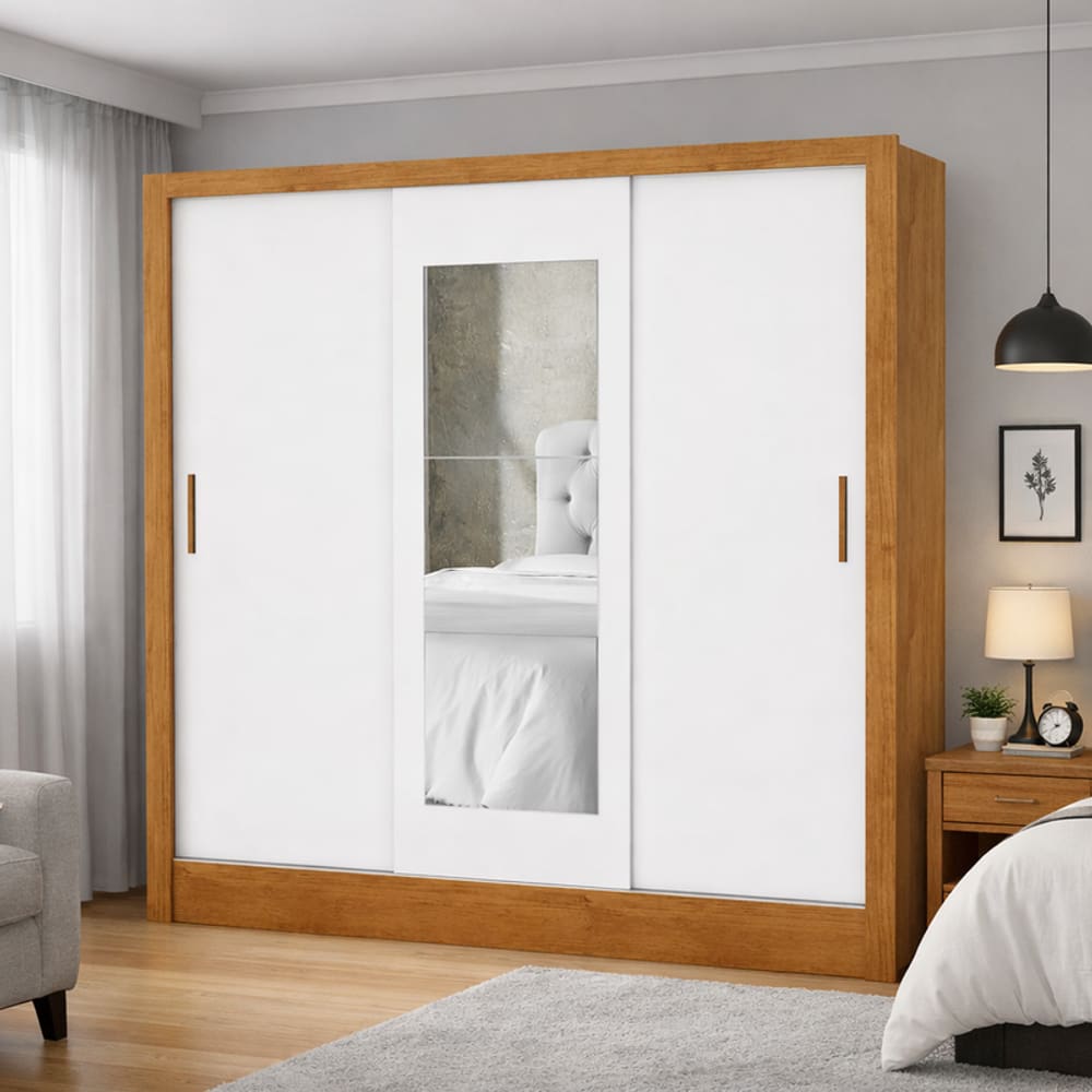 Guarda Roupa 3 Portas 3 Gav e Espelho Sapphire -Grand Line