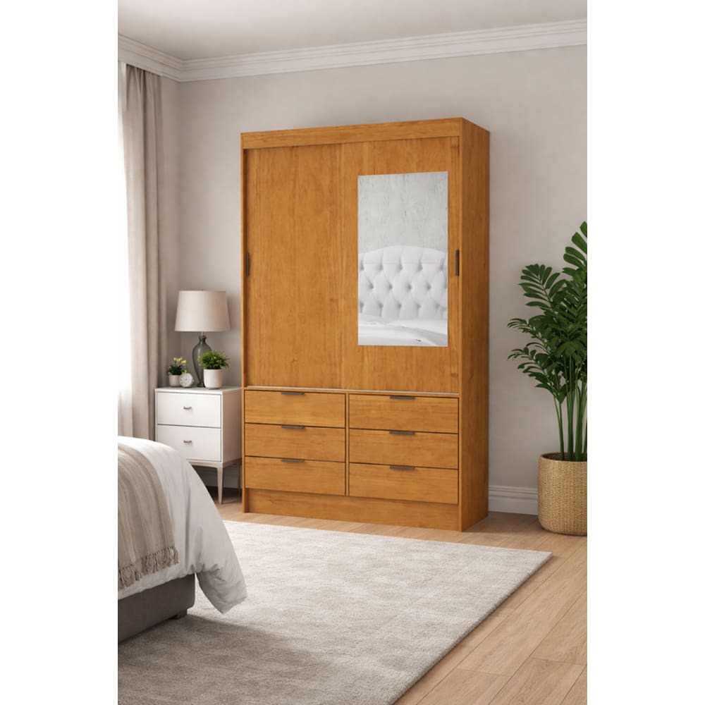 Guarda Roupa 6 Gavetas 1 Espelho Central Sunset-Grand Line