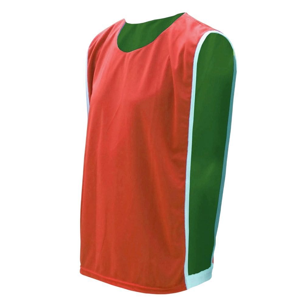 Kit com 15 Coletes Esportivos Dupla Face TRB Vermelho e Verde