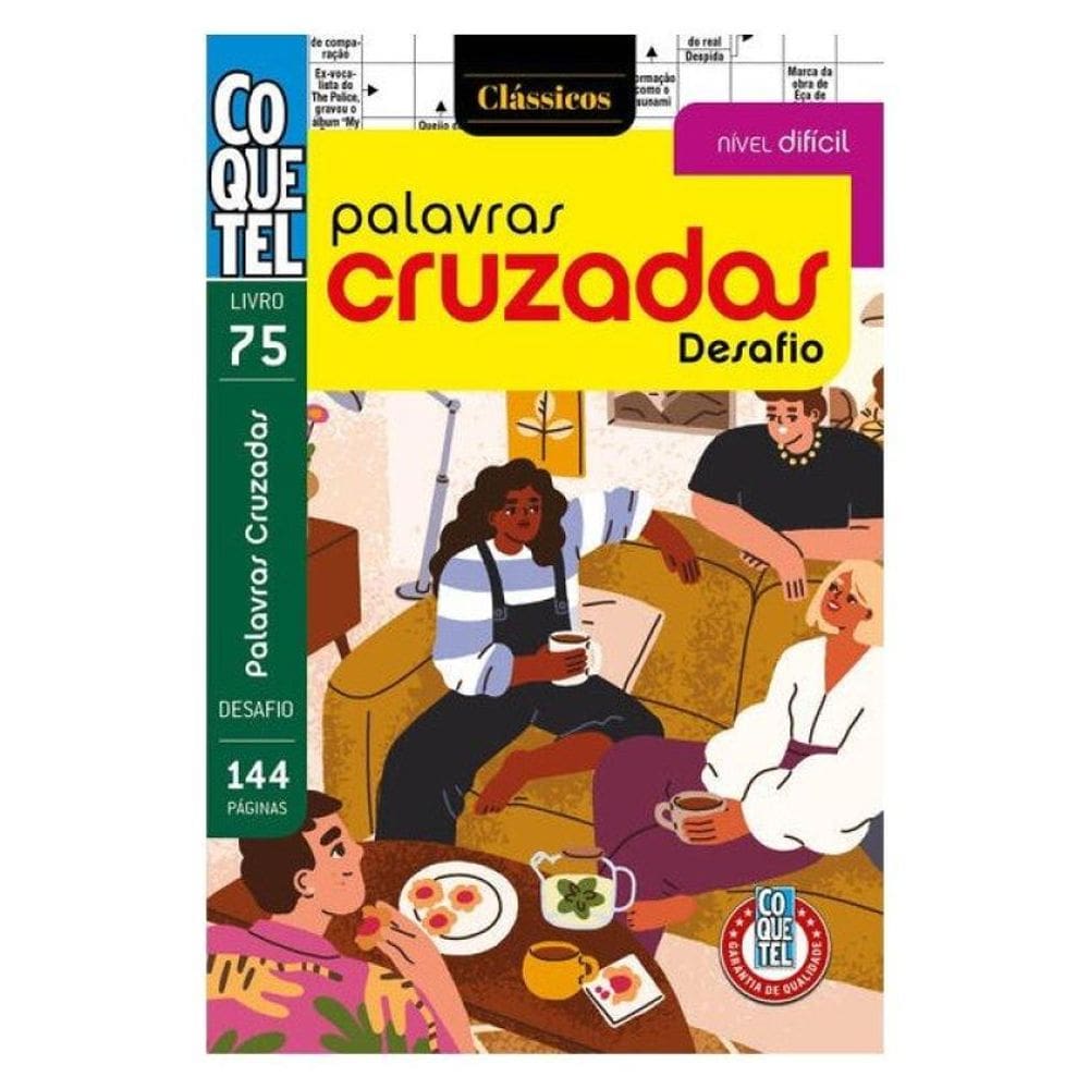 Livro Coquetel Palavras Cruzadas Difícil 75 S/P