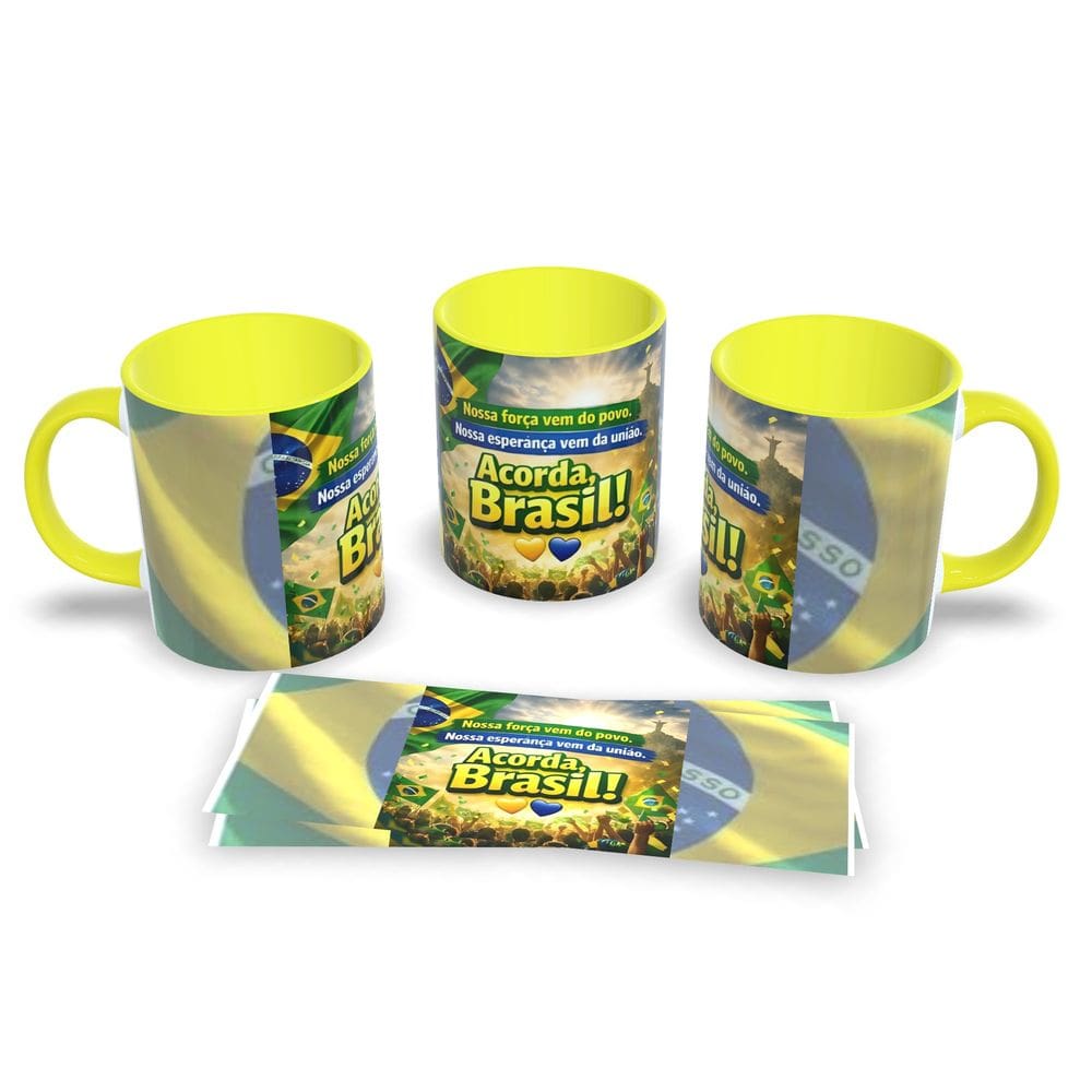 Caneca de Porcelana ”Acorda Brasil” - O Café do Patriota