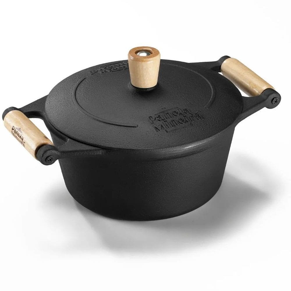 Caçarola tradição ferro 20x16cm 2,5L tampa Panela Mineira