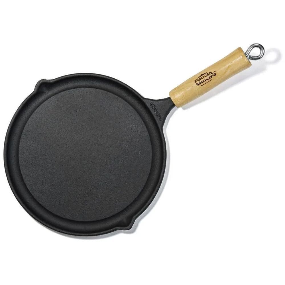 Bifeteira Lisa Redonda 26cm Cabo Madeira Panela Mineira