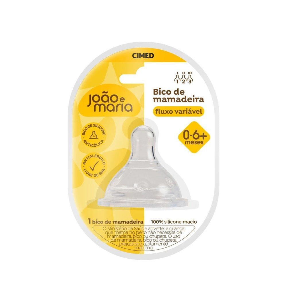 Bico de Mamadeira Cimed  João e Maria Fluxo Variável 0 a 6+ Meses 1 Unidade