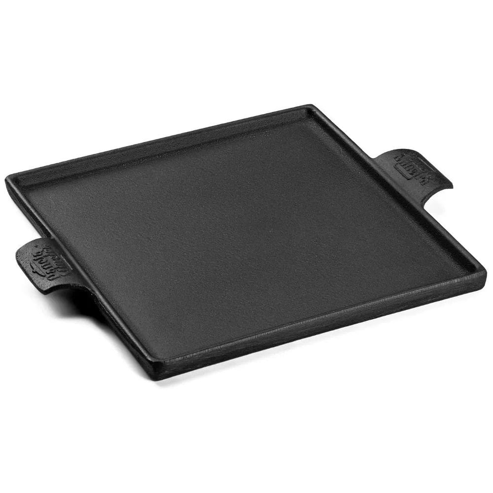 Chapa petisco quadrada ferro 24x24x1,5cm alça ferro – Panela Mineira