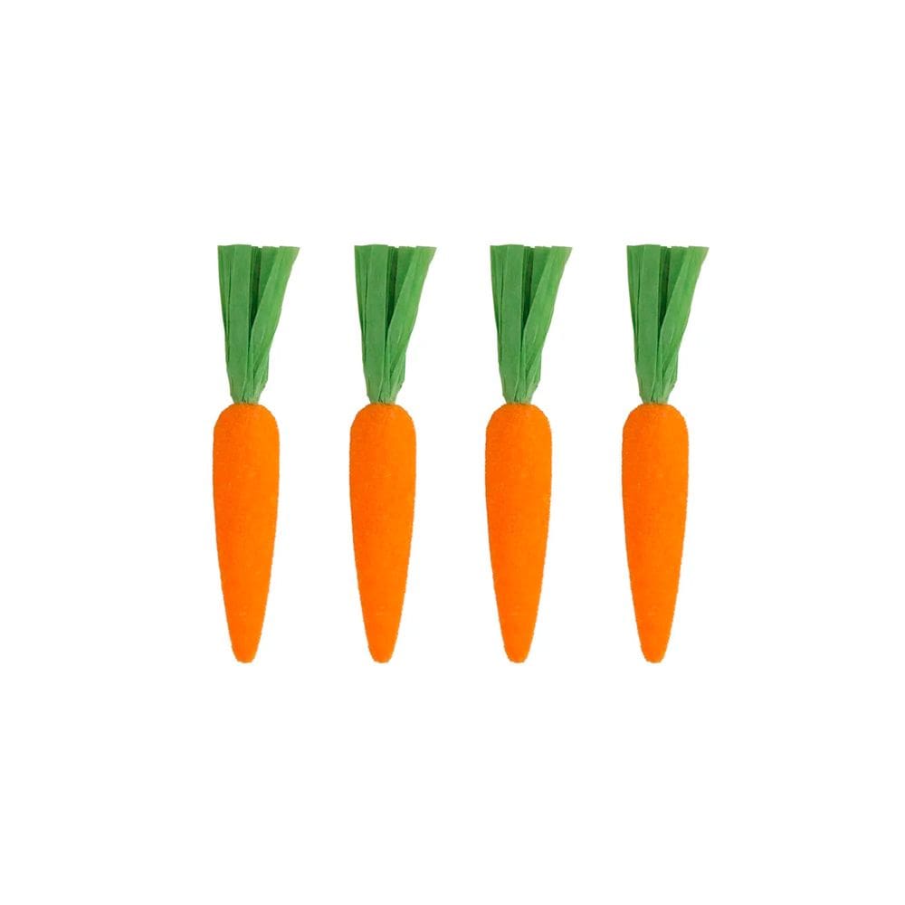Kit C/4 Mini Cenouras Decorativas de Pascoa 12cm para Decoração Festiva e Temática