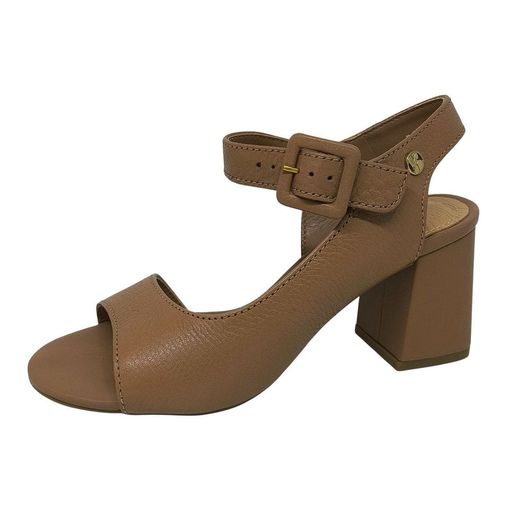 Sandalia Feminina Salto Medio Bloco Elegante Couro Bottero