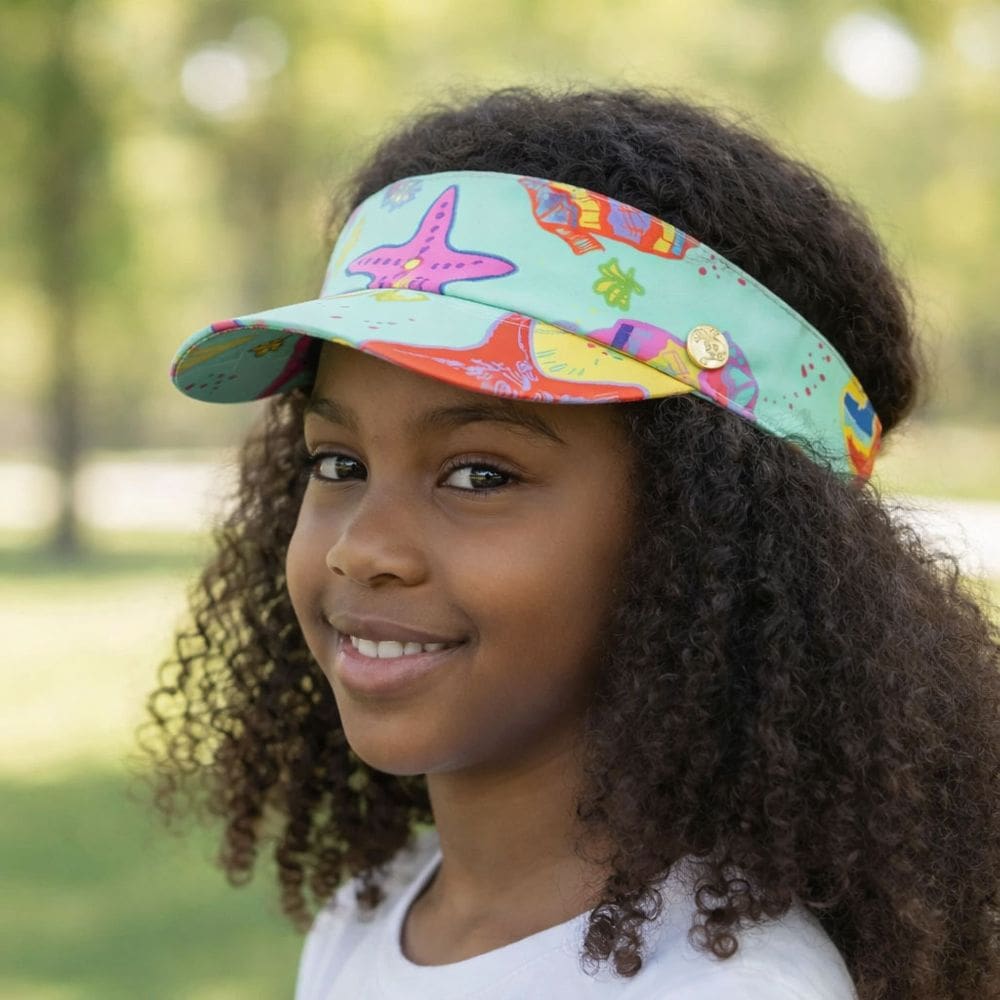 Viseira Infantil Proteção UV50+ Fundo do Mar Verde Claro Everly