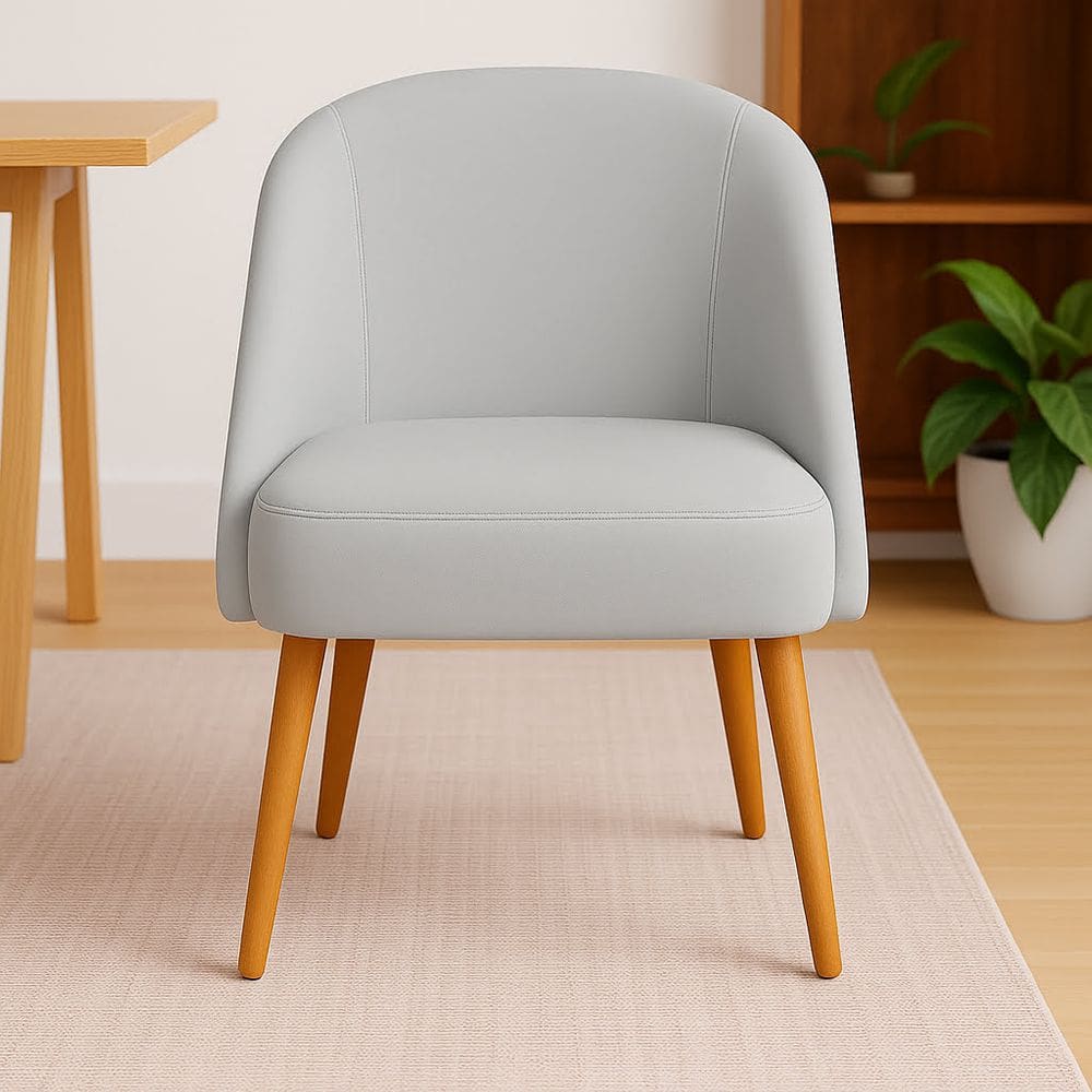 Banqueta Poltrona Lua Cinza Para Recepção Atendimento Penteadeira