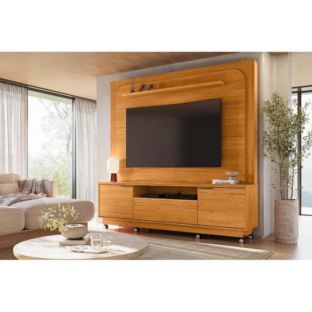 Rack com Painel Nilo para TV de até 75 polegadas (Com Rodízio) - Cinamomo - Madetec