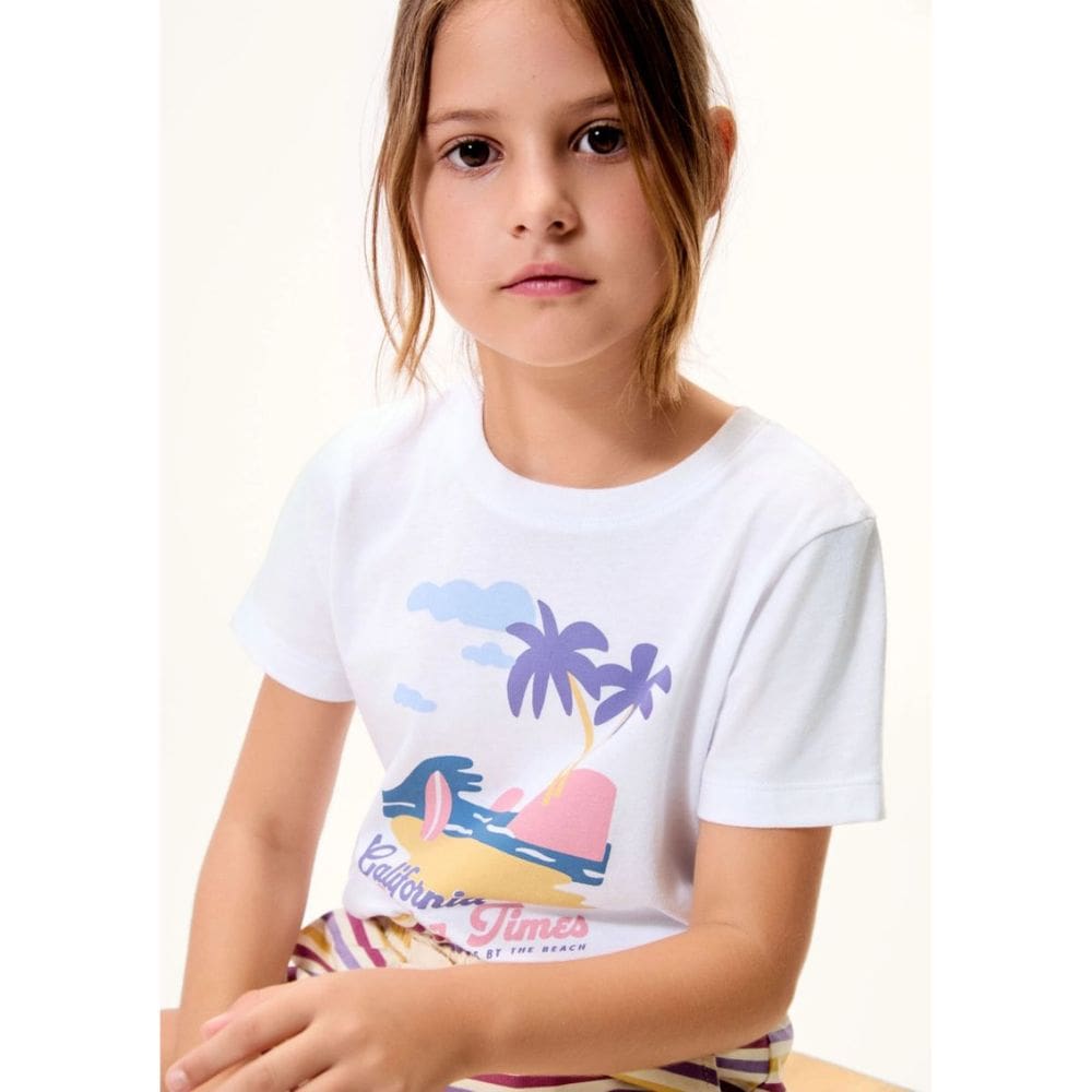 Blusa Infantil Menina Manga Curta Califórnia Branco - Hering
