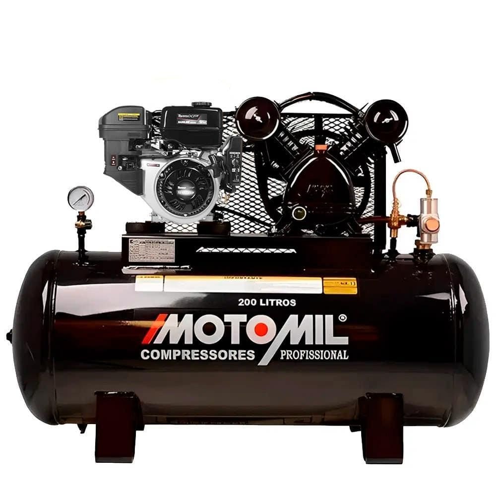 Compressor Ar Gasolina 20 Pés 200 Litros CMV MOTOMIL Motor Partida Elétrica 10 HP TOYAMA